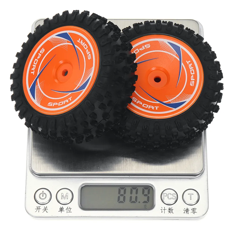 2PCS Wltoys 124010 1/12 RC Car Parts Front/Rear Tires Wheels Rims Vehicles Models Spare Accessories 2811/2812/2844/2845