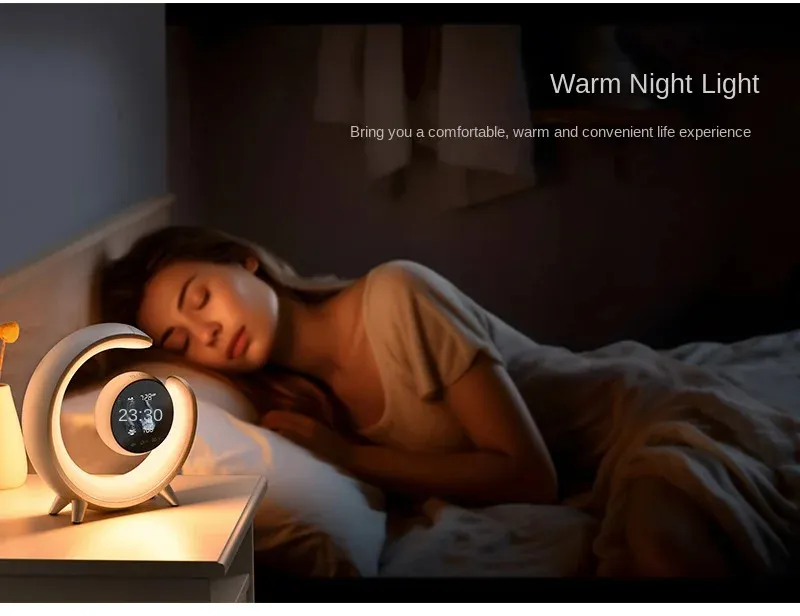 Colorful White Noise Dual Alarm Clock Wake-Up Night Light Touch RGB Bedside Colorful Atmosphere Light Colorful White Noise Dual Alarm Clock Wake-Up Night Light Touch RGB Bedside Colorful Atmosphere Light