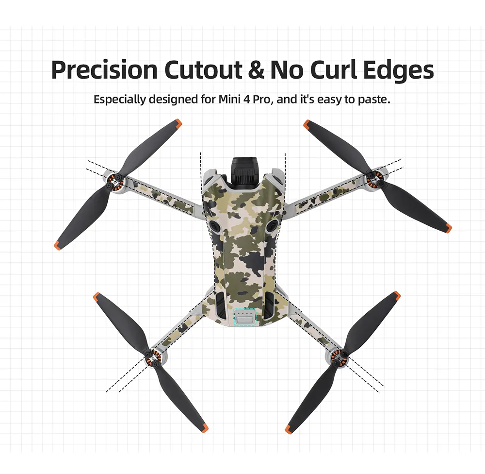 Sunnylife Waterproof PVC Stickers Drone Body Skin Protective Arm Remote Control Protector for DJI Mini 4 PRO RC Drone