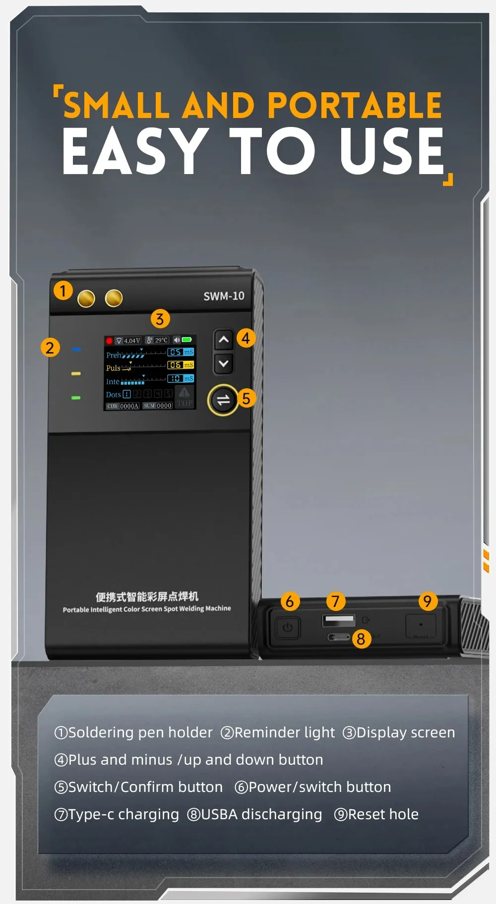 FNIRSI SWM-10 0.25mm Spot Welder 4 Gears Adjustable DIY Mini Spot Double Pulse Welding Machine 18650 Battery Pack Welding Tool Built-in 5000mAh Battery FNIRSI SWM-10 0.25mm Spot Welder 4 Gears Adjustable DIY Mini Spot Double Pulse Welding Machine 18650 Battery Pack Welding Tool Built-in 5000mAh Battery