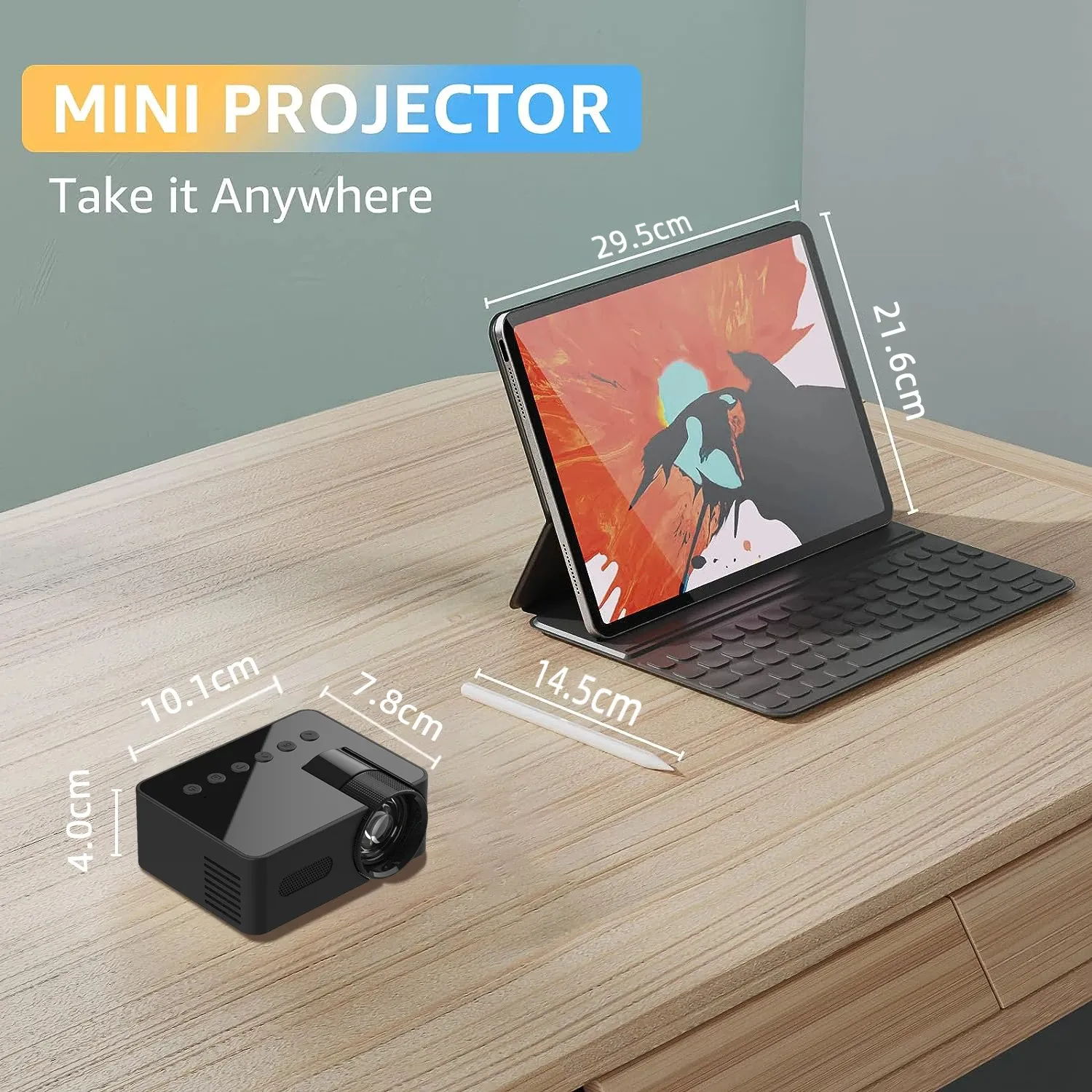 YT100 Mini Wifi Smart Portable Outdoor Projector Full HD1080P Office Home Theater Movie Wireless Same Screen Projector