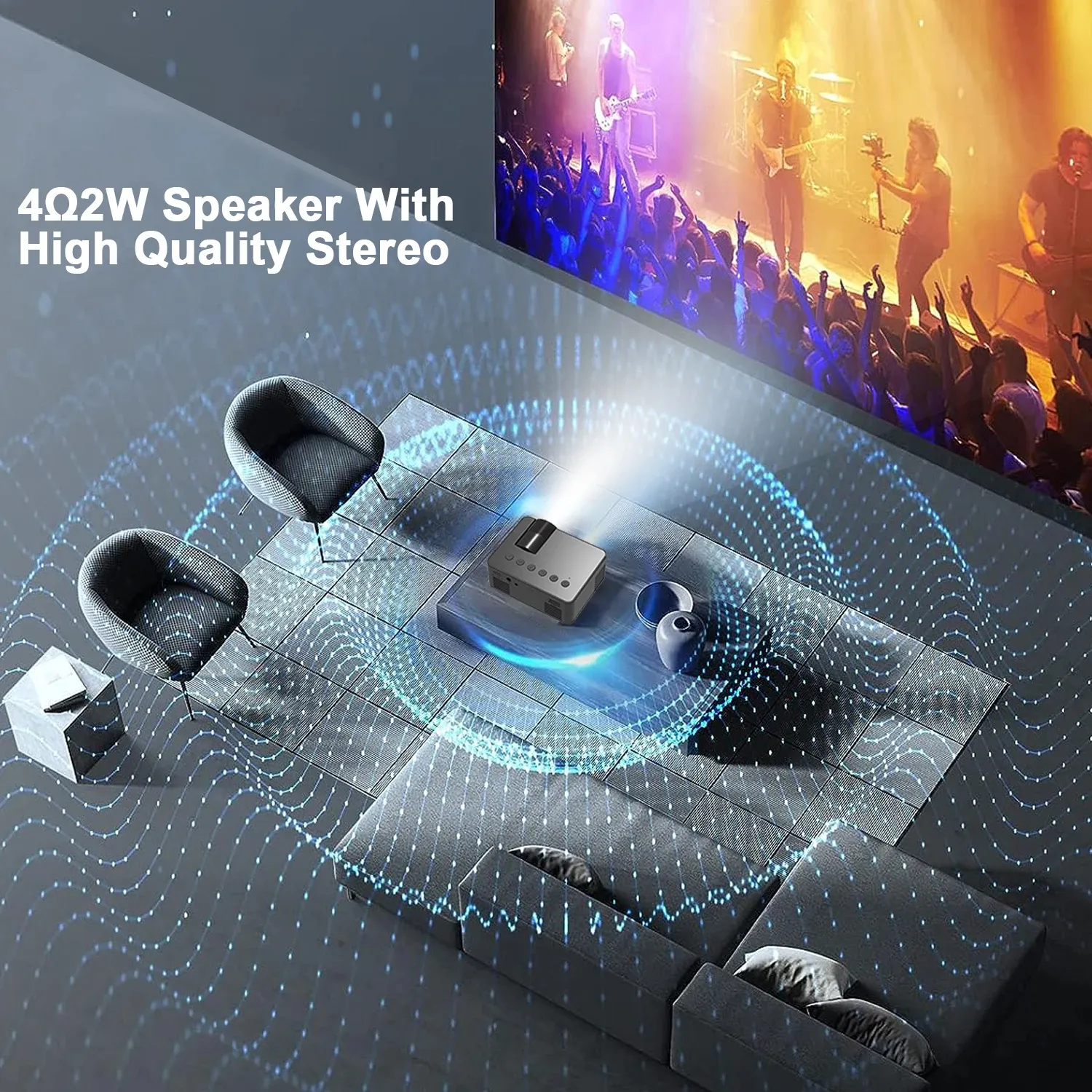 YT100 Mini Wifi Smart Portable Outdoor Projector Full HD1080P Office Home Theater Movie Wireless Same Screen Projector