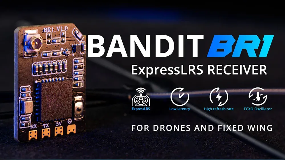 Bandit BR1 ExpressLRS ELRS 915MHz Receiver for Drone Fixed Wing