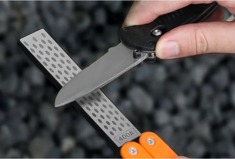 DMD Portable Double Side Grindstone Professional Kitchen Sharpener for Pocket Folding Knife Sharpening Stone Sharpener Diamond