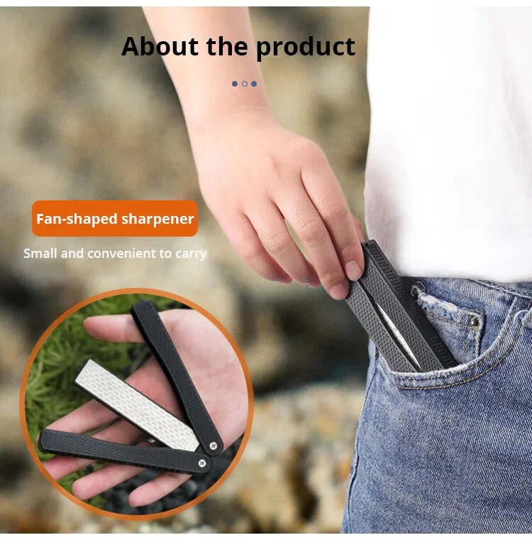 DMD Portable Double Side Grindstone Professional Kitchen Sharpener for Pocket Folding Knife Sharpening Stone Sharpener Diamond