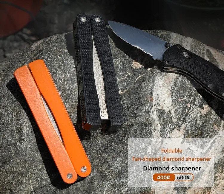 DMD Portable Double Side Grindstone Professional Kitchen Sharpener for Pocket Folding Knife Sharpening Stone Sharpener Diamond