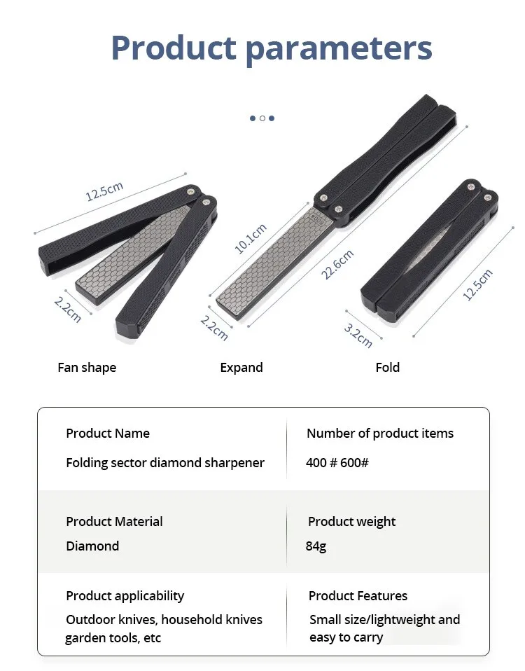 DMD Portable Double Side Grindstone Professional Kitchen Sharpener for Pocket Folding Knife Sharpening Stone Sharpener Diamond