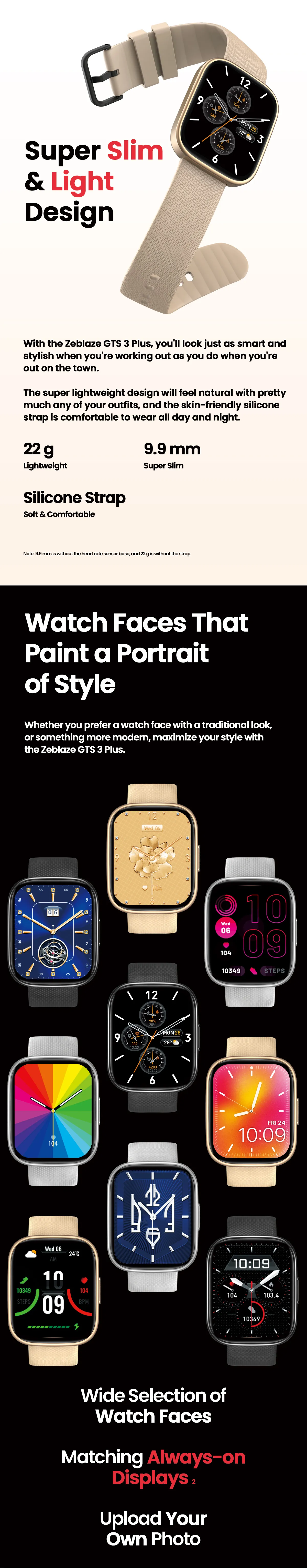 [2023 World Premiere]New Zeblaze GTS 3 Plus 2.15 inch Ultra-large 415*505pixels HD AMOLED 24H Heart Rate SpO2 Hifi bluetooth Phone Call BT5.2 Smart Watch