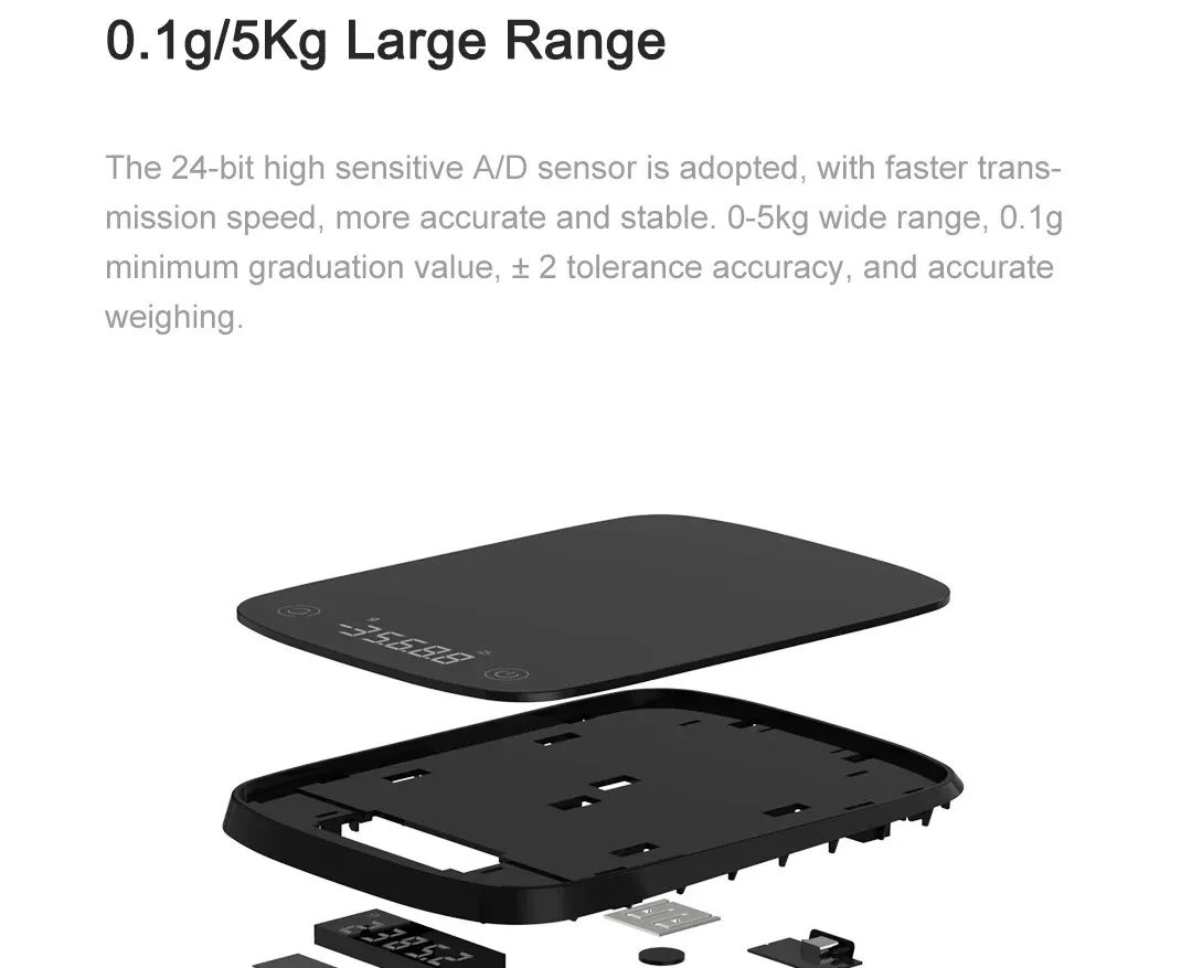 Xiaomi DUKA ATuMan Digital Electronic Scale ES2 High Precision 0~5kg LED Screen Household Multi-functional Baking Kitchen Food Scale