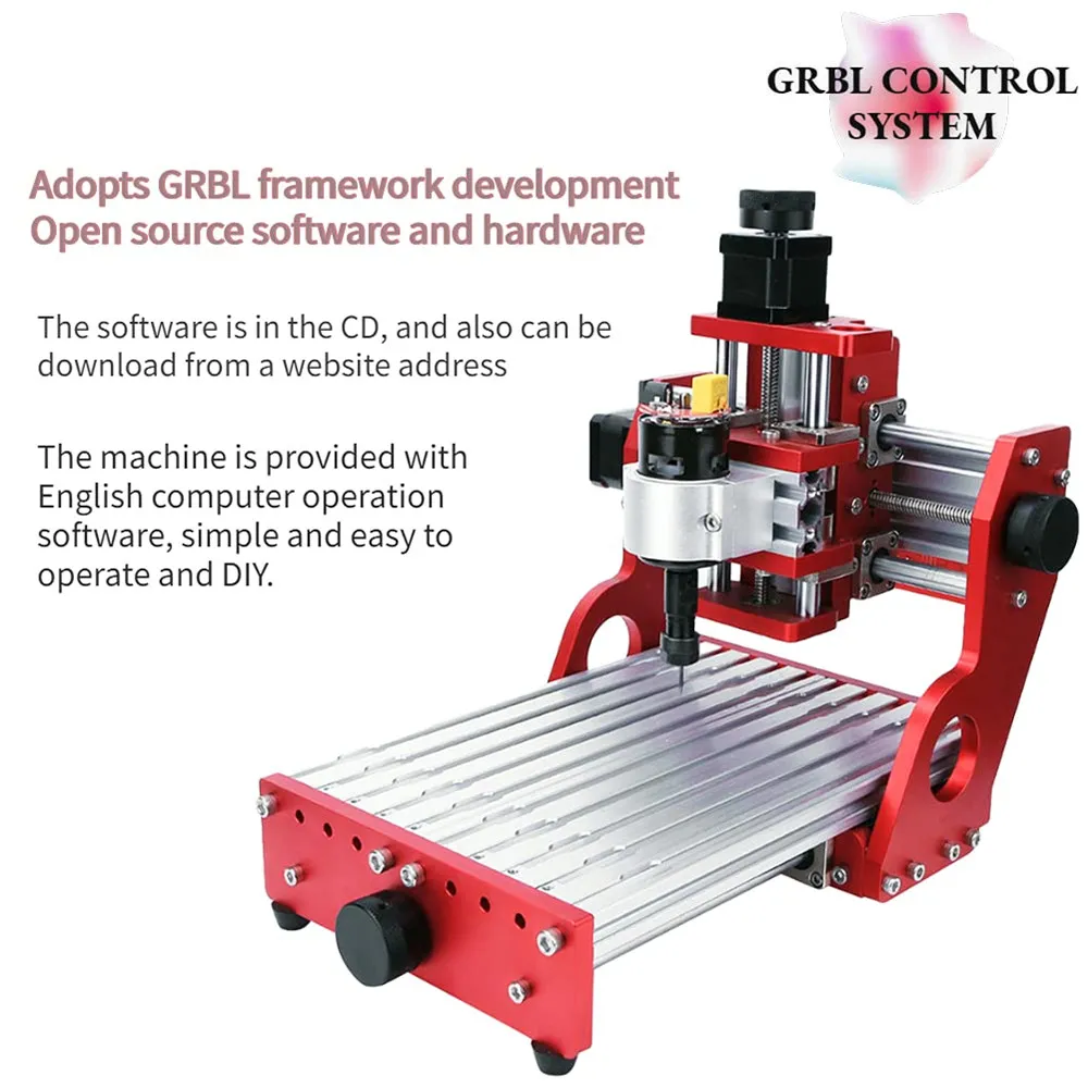 Red 1419 3 Axis Mini DIY CNC Router Engraving Machine Standard Spindle Motor Wood Carving Milling Woodworking Engraver Red 1419 3 Axis Mini DIY CNC Router Engraving Machine Standard Spindle Motor Wood Carving Milling Woodworking Engraver