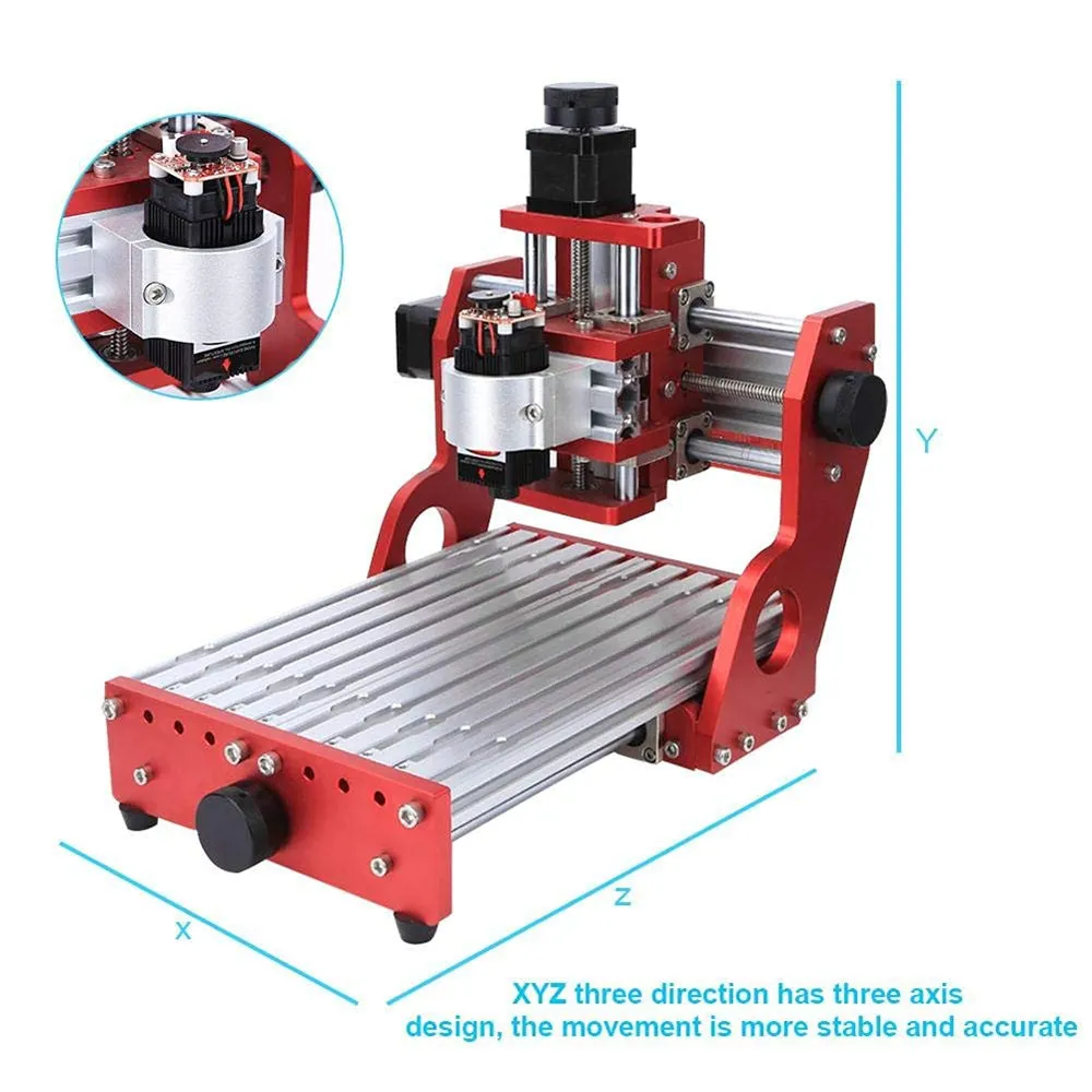 Red 1419 3 Axis Mini DIY CNC Router Engraving Machine Standard Spindle Motor Wood Carving Milling Woodworking Engraver Red 1419 3 Axis Mini DIY CNC Router Engraving Machine Standard Spindle Motor Wood Carving Milling Woodworking Engraver