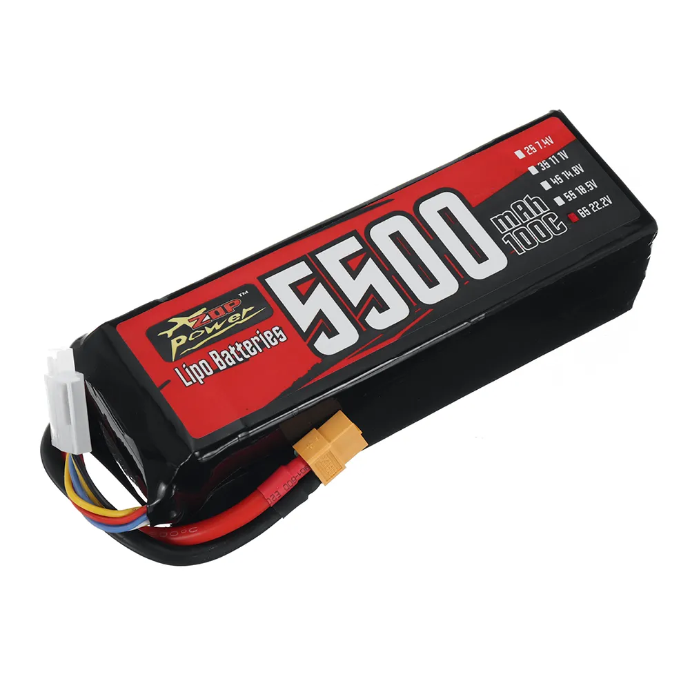 ZOP Power 22.2V 5500mAh 100C 6S 122.1Wh LiPo Battery XT60 Plug for RC Drone