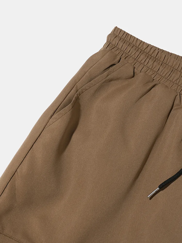 ChArmkpR Mens Solid Side Pocket Casual Drawstring Waist Cargo Pants ChArmkpR Mens Solid Side Pocket Casual Drawstring Waist Cargo Pants