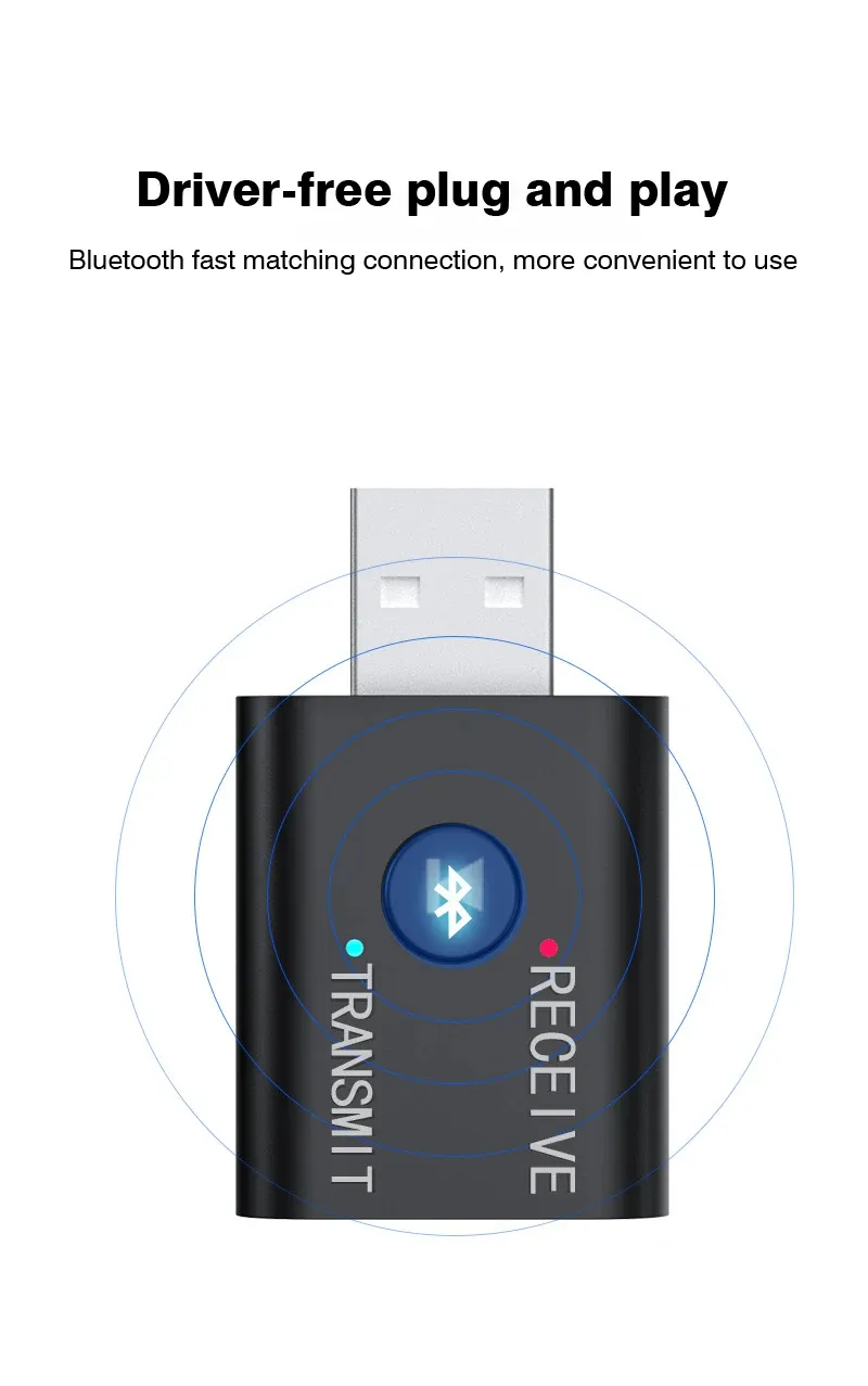 M188 2-in-1 USB bluetooth 5.0 Transmitter Receiver Wireless Adapter for Computer TV Laptop Speaker Headset