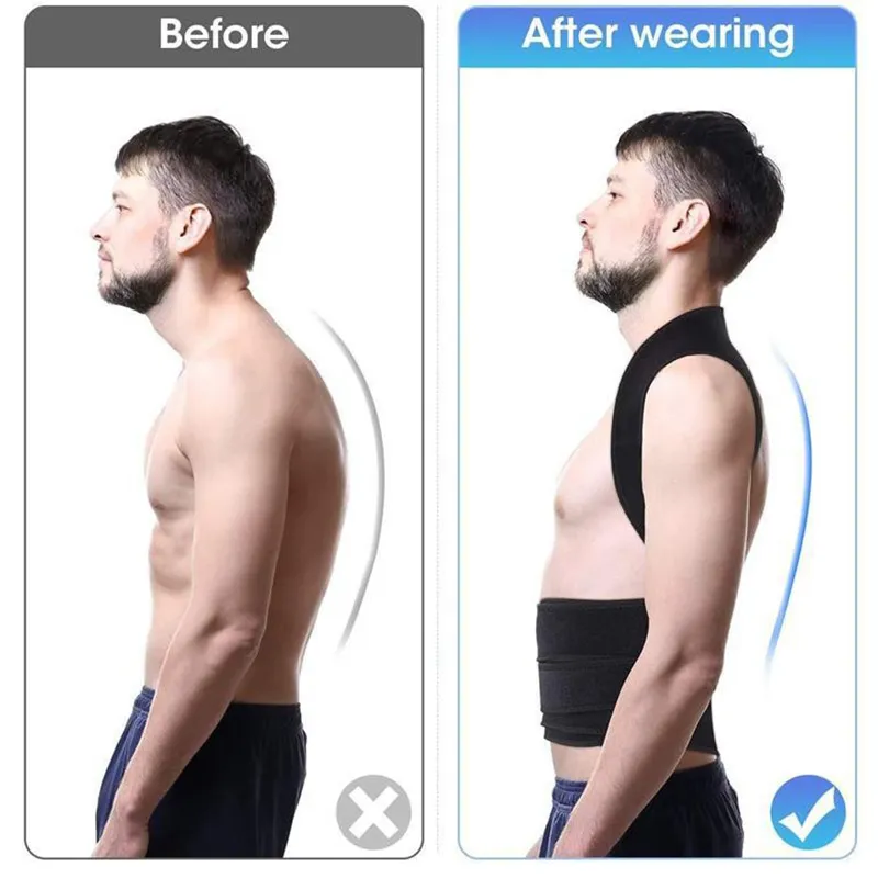 Adjustable Back Reinforced Support Belt Back Adult Posture Corrector Shoulder Lumbar Spine Support Back Protector Adjustable Back Reinforced Support Belt Back Adult Posture Corrector Shoulder Lumbar Spine Support Back Protector