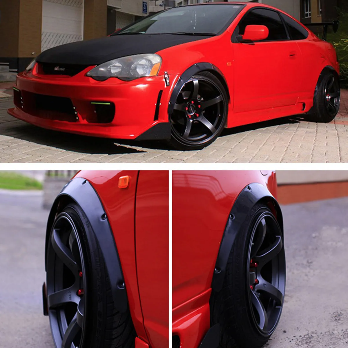 4-Piece/Set Universal Car Wheel Arch Tire Guard Decorative Fender Flexible Yet