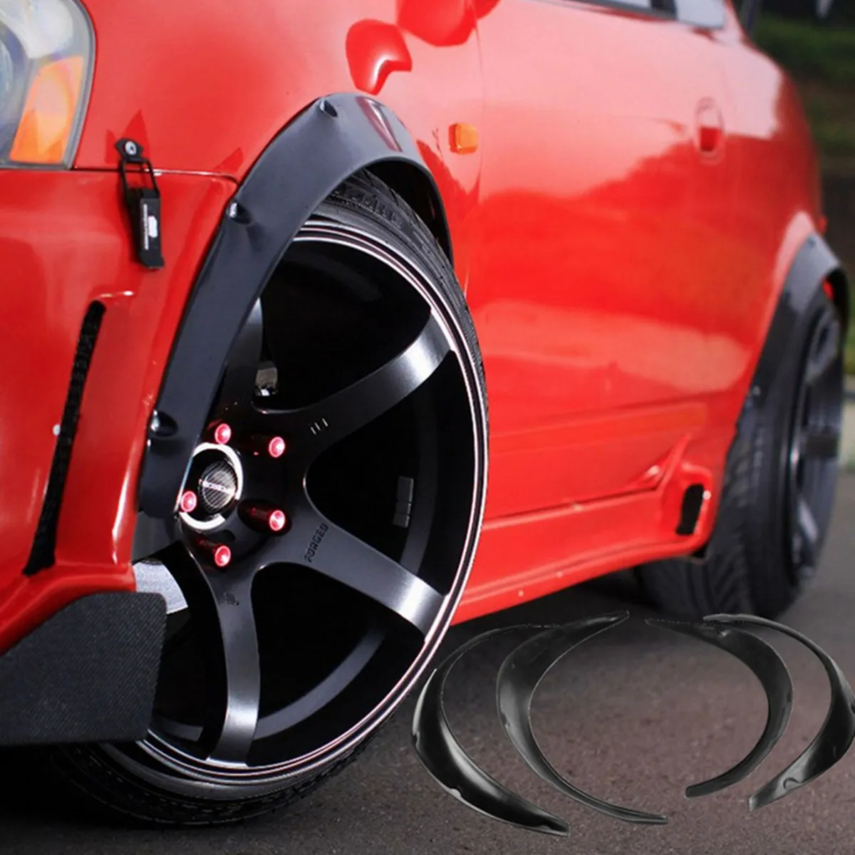 4-Piece/Set Universal Car Wheel Arch Tire Guard Decorative Fender Flexible Yet