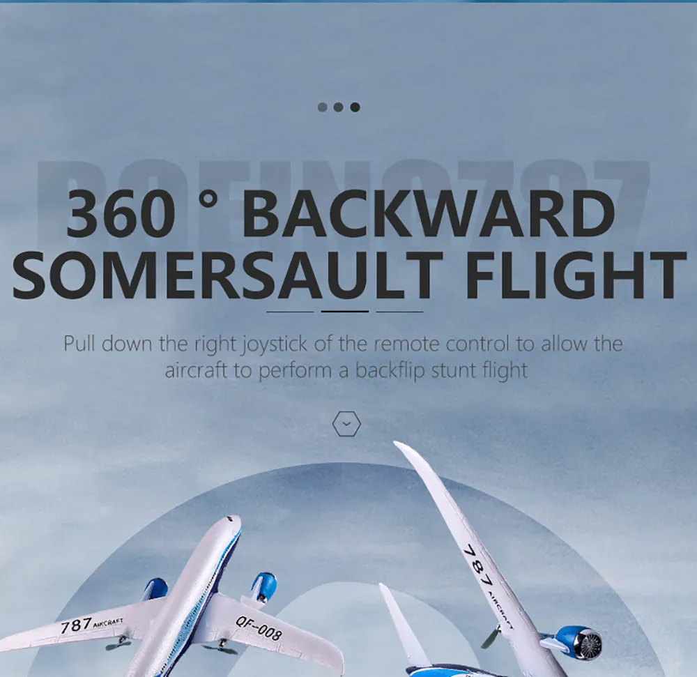 QF008 Boeing 787 550mm Wingspan 2.4GHz 3CH Built-in Gyro EPP RC Airplane Glider RTF for Beginners QF008 Boeing 787 550mm Wingspan 2.4GHz 3CH Built-in Gyro EPP RC Airplane Glider RTF for Beginners