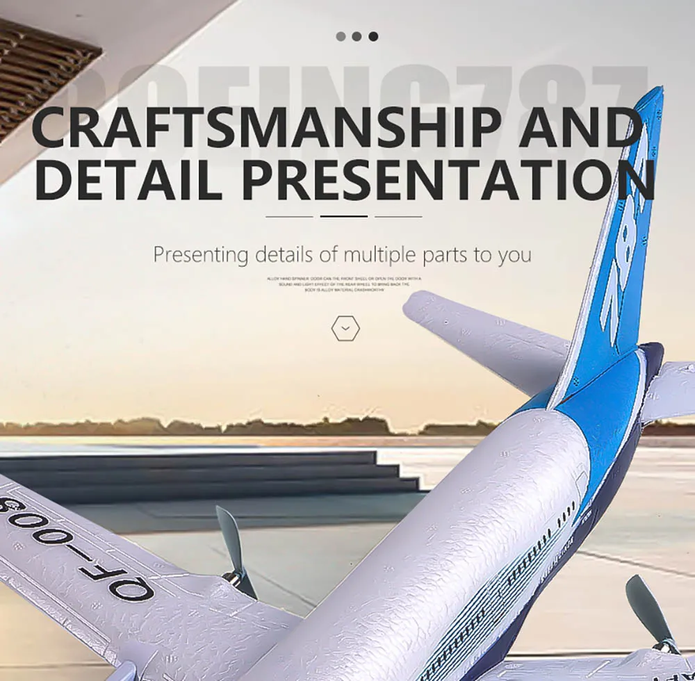 QF008 Boeing 787 550mm Wingspan 2.4GHz 3CH Built-in Gyro EPP RC Airplane Glider RTF for Beginners QF008 Boeing 787 550mm Wingspan 2.4GHz 3CH Built-in Gyro EPP RC Airplane Glider RTF for Beginners