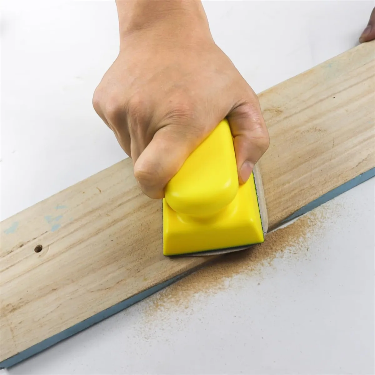 9PCS Hand Sanding Blocks Set Versatile Contoured Profile Yellow Durable Medium-Density Polyurethane Foam Convex and Concave Shapes Hook Loop Attachment for Auto Body Wood Furniture Sanding
