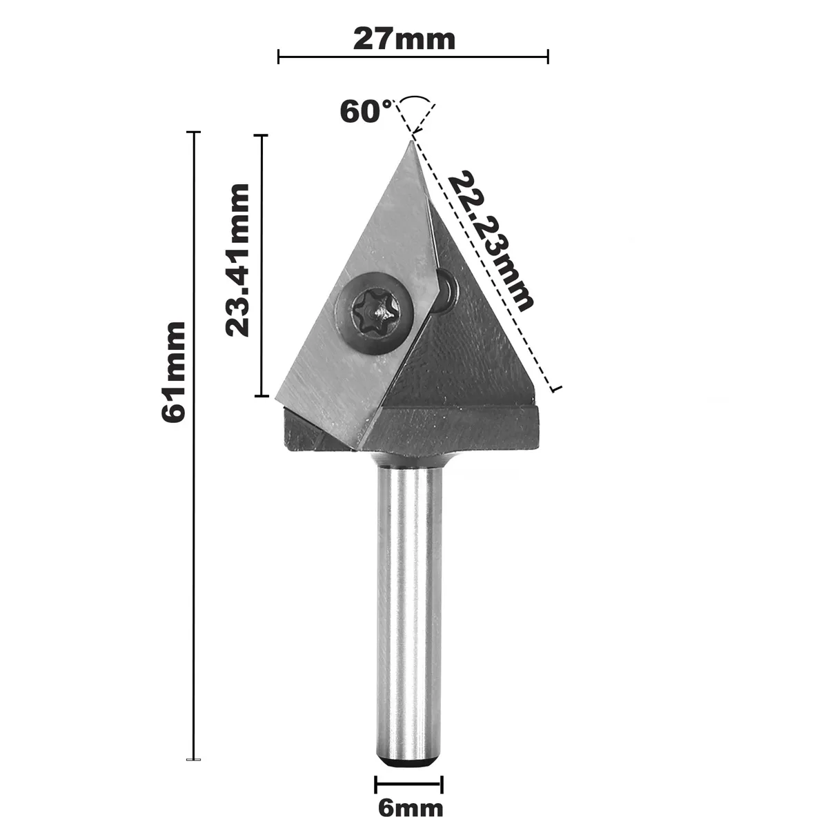 1/2 Inch 1/4 Inch 6mm 12mm Shank 60 Degree V-Groove Carbide Insert Wood CNC Router Bits Milling Cutter for Woodworking Engraving Carving