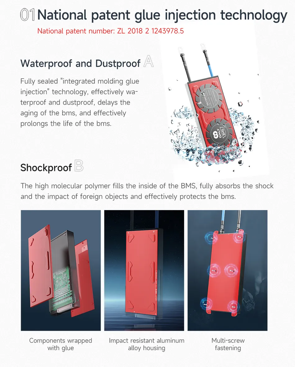 DALY Ternary 13S 48V 15A-250A Lithium Battery Protection Board Li-ion 13 String 18650 Electric Vehicle Energy Storage Smart Board