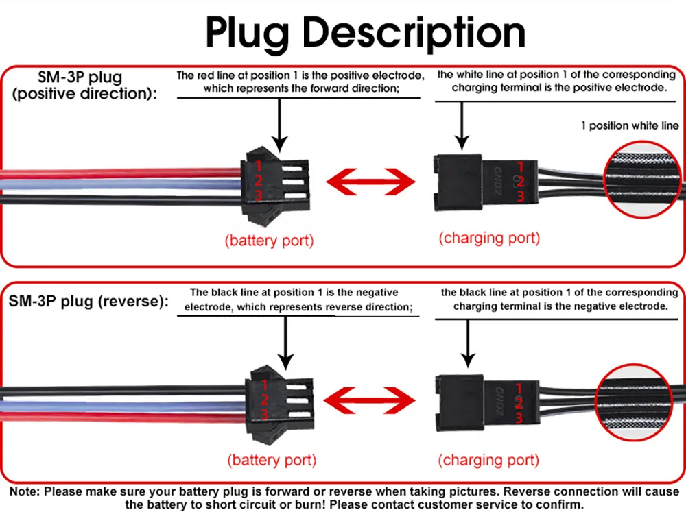 7.4V 800mAh USB Charge Cable SM-3P Positive Plug for LiPo Li-ion RC Toys Battery
