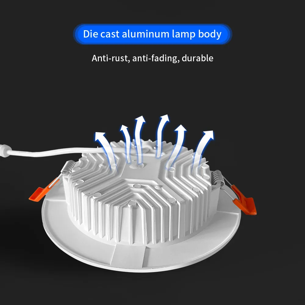Smart LED Downlight 27mm Ultra Thin 6W RGB+CCT 2700K~6500K Compatible Zigbee 3.0 Smartthings Echo Alexa Google Home