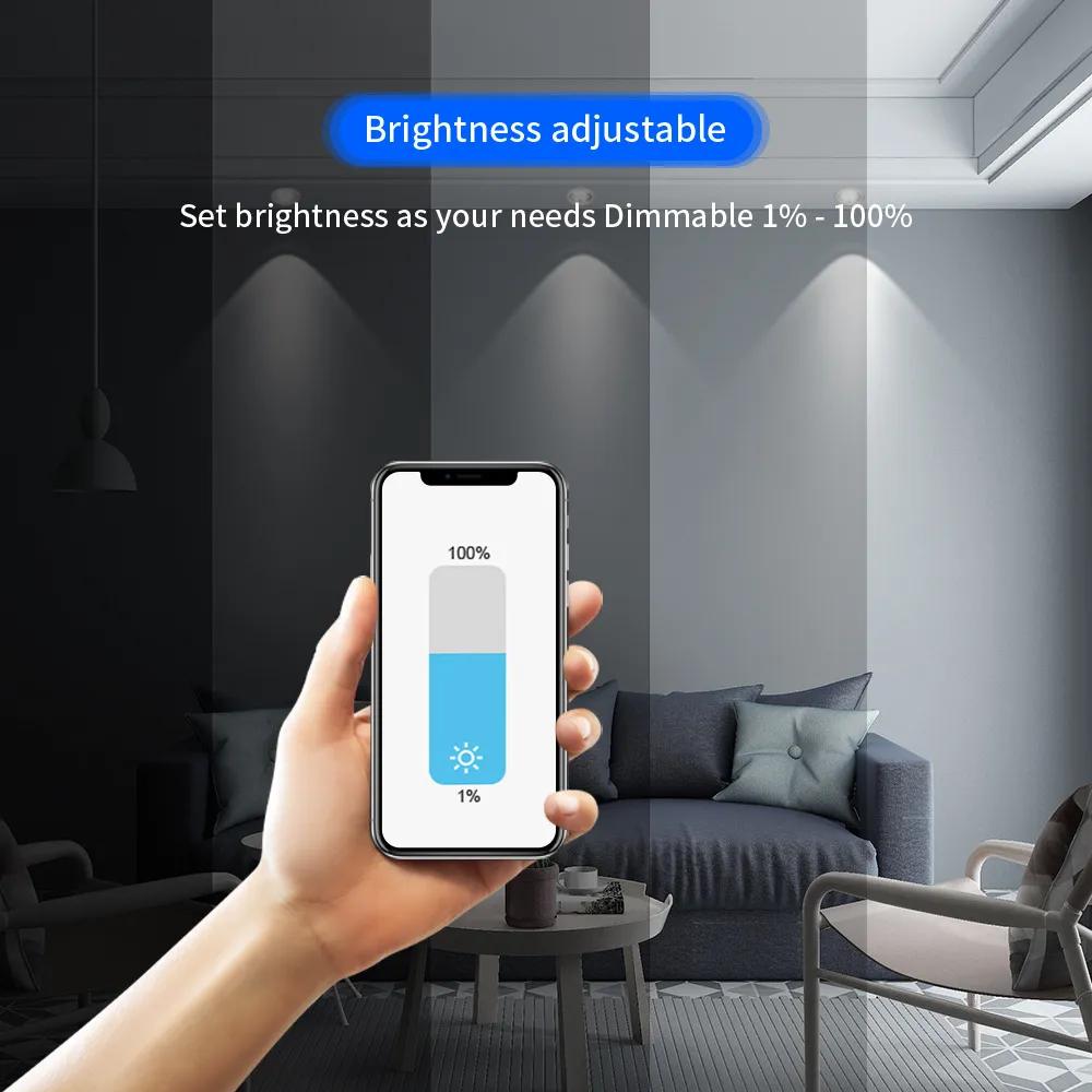 Smart LED Downlight 27mm Ultra Thin 6W RGB+CCT 2700K~6500K Compatible Zigbee 3.0 Smartthings Echo Alexa Google Home