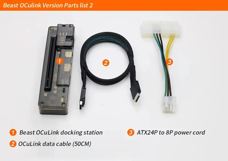 Graphics Card Docking Station Video Card Dock Station Beast Oculink PCI-E 4.0 X4 Laptop for Oculink Interface