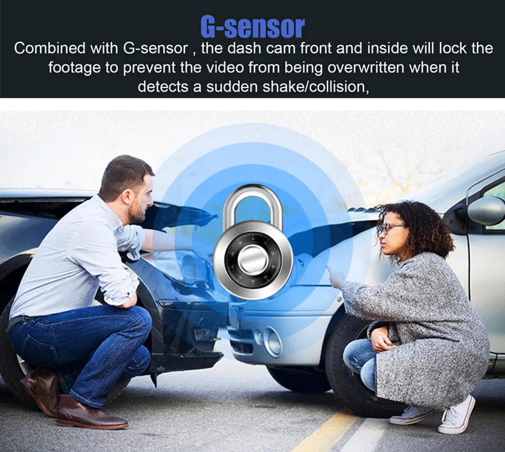 Full HD 1080P Car Front Windshield DVR Camera 3 Lens Dash Cam with Infrared Night Vision Parking Reverse Assistance