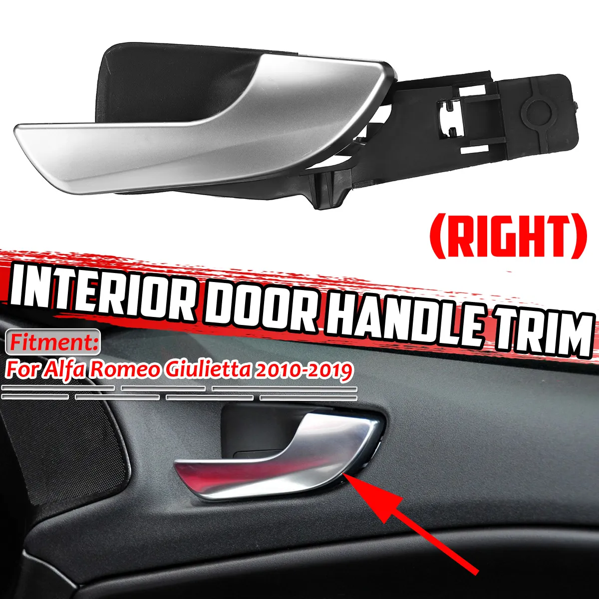 Right Driver Side Door-Pull Handle Inside Inner Trim For Alfa Romeo Giulietta 2010-2019 Right Driver Side Door-Pull Handle Inside Inner Trim For Alfa Romeo Giulietta 2010-2019
