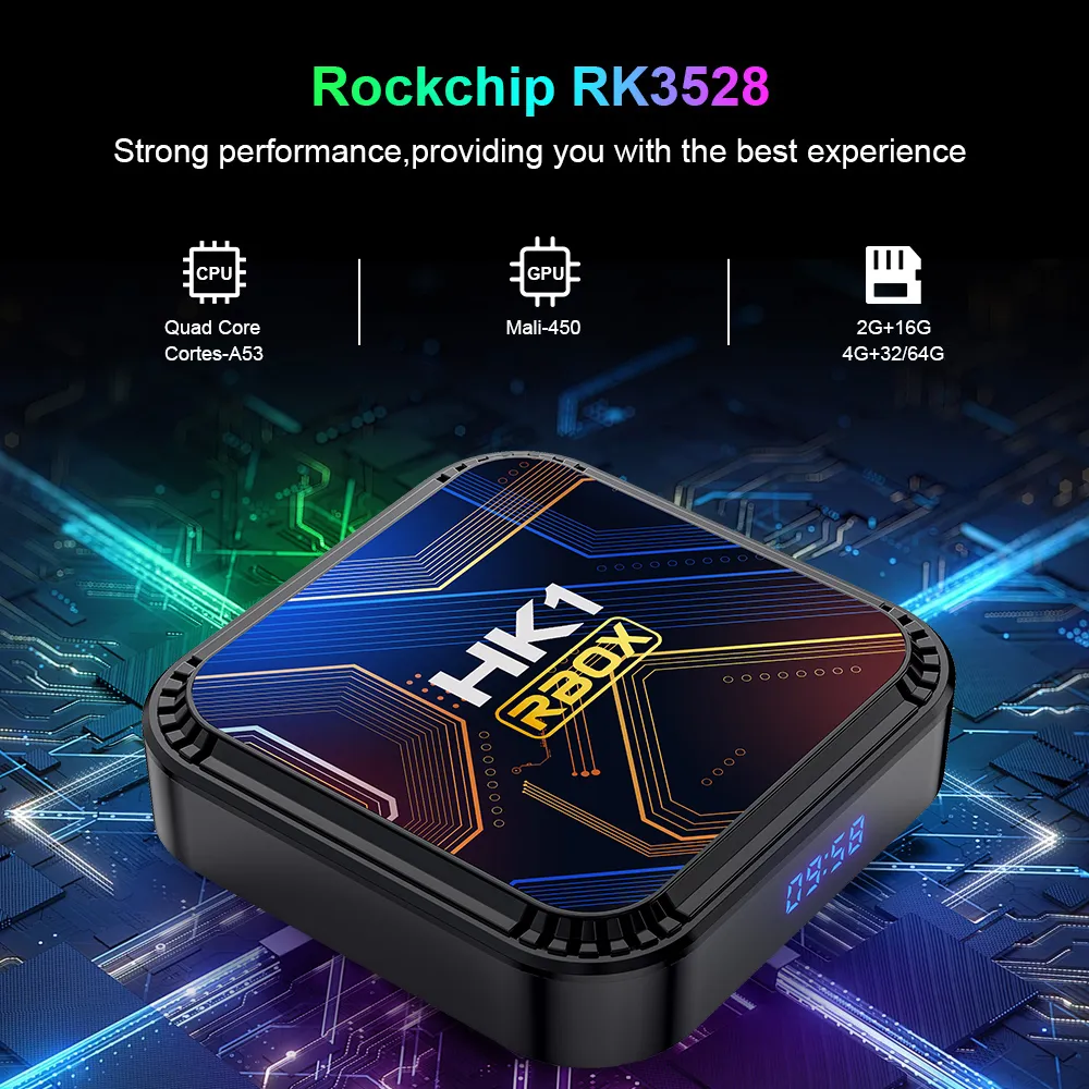 [4+64G] Kotak TV Pintar HK1RBOX K8S Android 13 RK3528 8K HDR10 WIFI6 Kotak TV Android 2023 Pemutar Media Set Top Box
