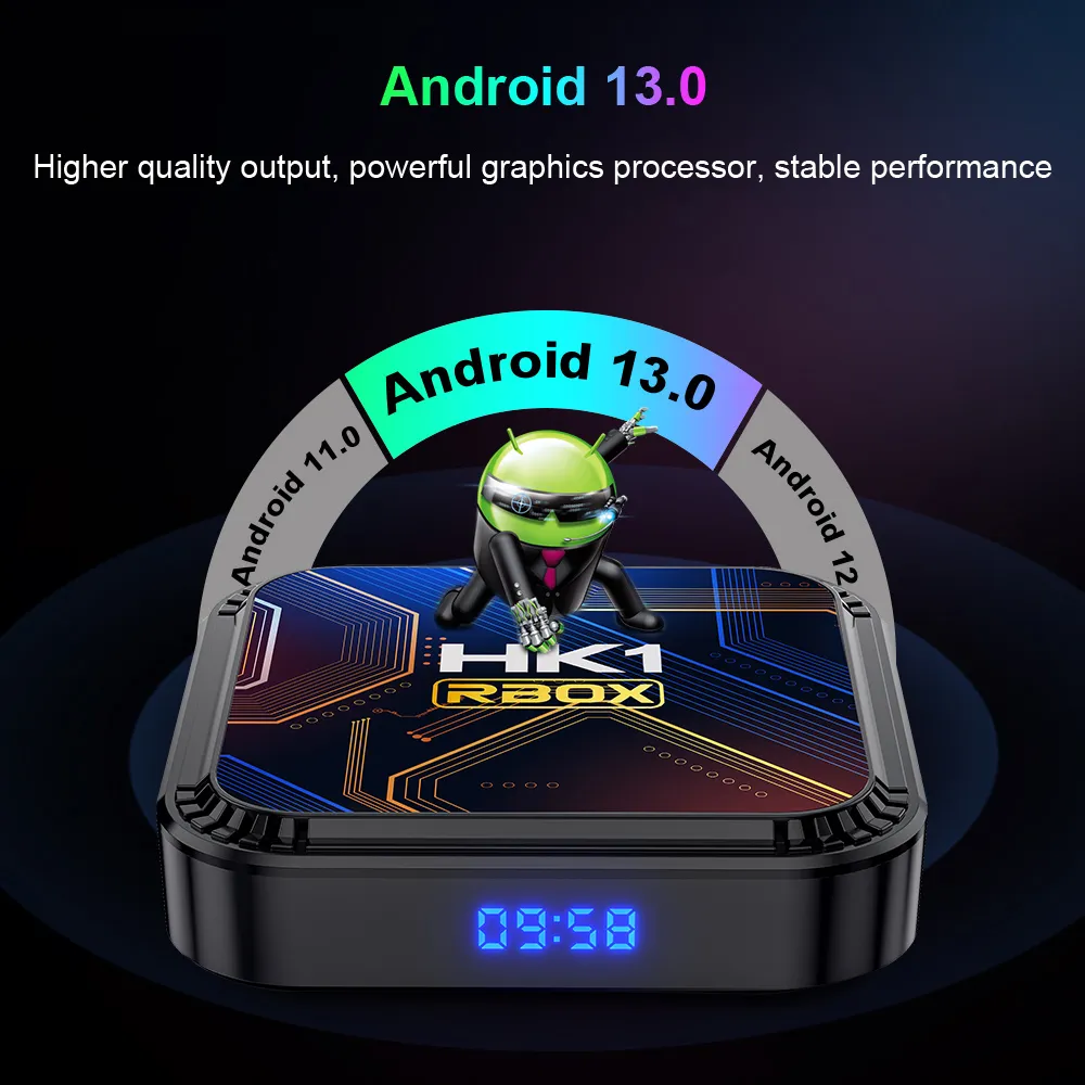 [4+64G] Kotak TV Pintar HK1RBOX K8S Android 13 RK3528 8K HDR10 WIFI6 Kotak TV Android 2023 Pemutar Media Set Top Box