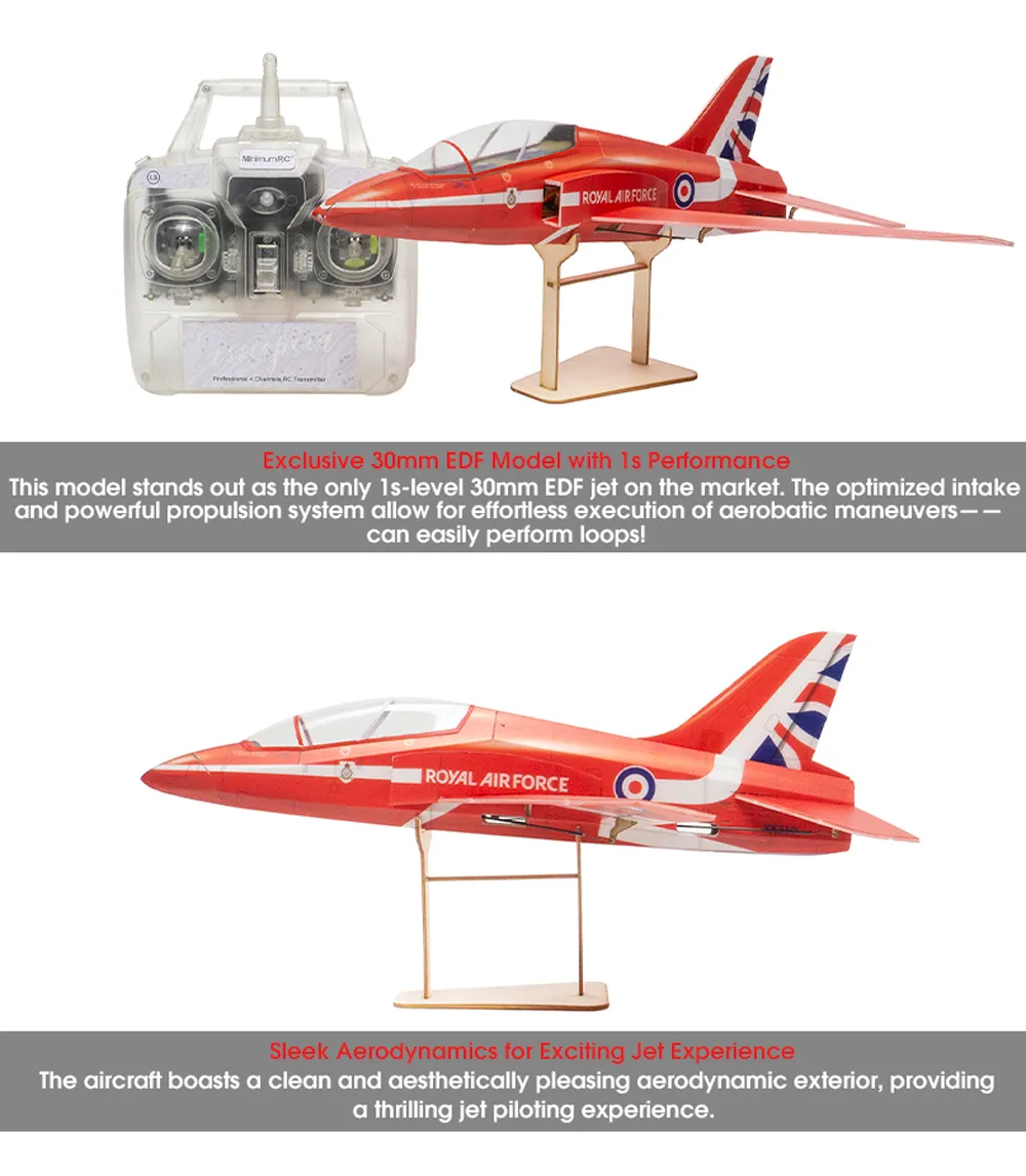 MinimumRC BAE Hawk Red Arrow 30mm EDF 1S 380mm Wingspan RC Airplane KIT+EDF MinimumRC BAE Hawk Red Arrow 30mm EDF 1S 380mm Wingspan RC Airplane KIT+EDF