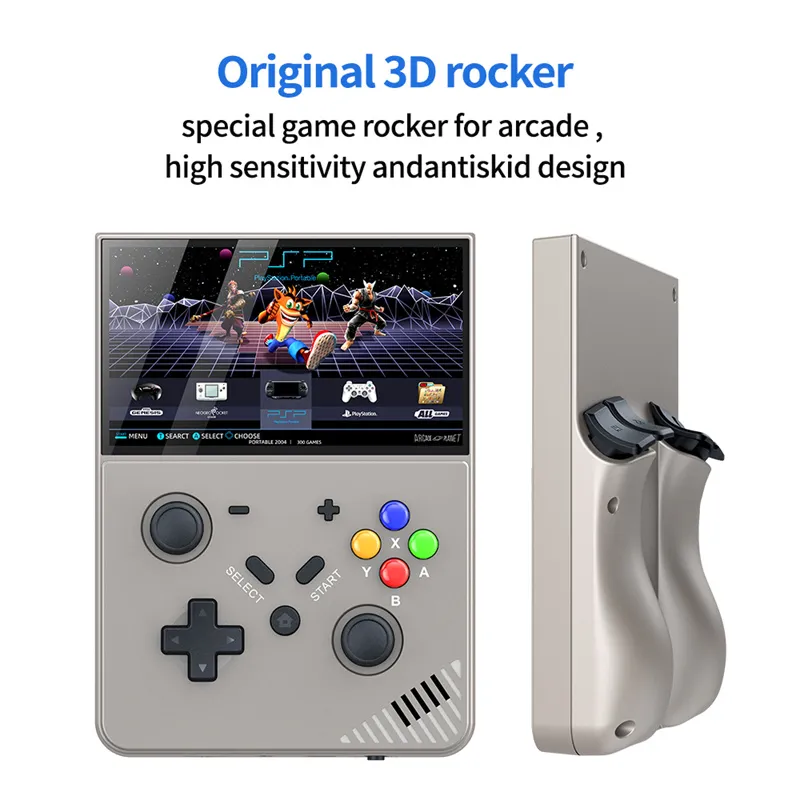 M18 R43Pro 4.3inch Screen 3D Rocker Handheld Game Console 64G/128G Built-in 20261/30500 Games PS1 N64 Supports 25 Simulators Linux Emelec 4.3 4000mAh