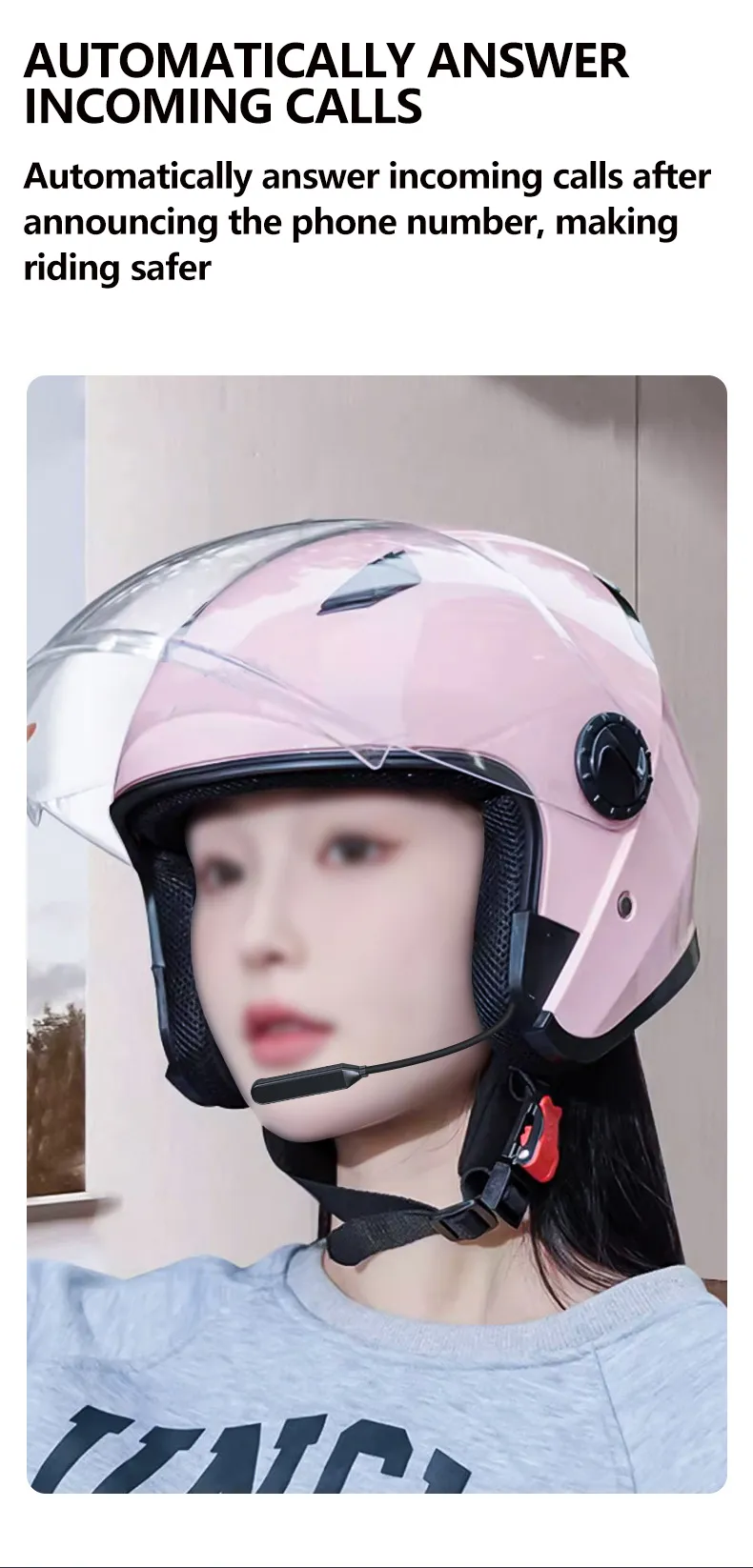 Y1 Motorcycle Helmet bluetooth Headset Built-In Wireless BT5.3
