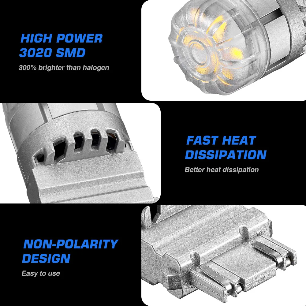 NOVSIGHT Pair 12V 2W Car LED Bulbs 3157 Type Tail Light Bulbs 700LM Bright Turn Signal Bulbs 3020SMD NOVSIGHT Pair 12V 2W Car LED Bulbs 3157 Type Tail Light Bulbs 700LM Bright Turn Signal Bulbs 3020SMD
