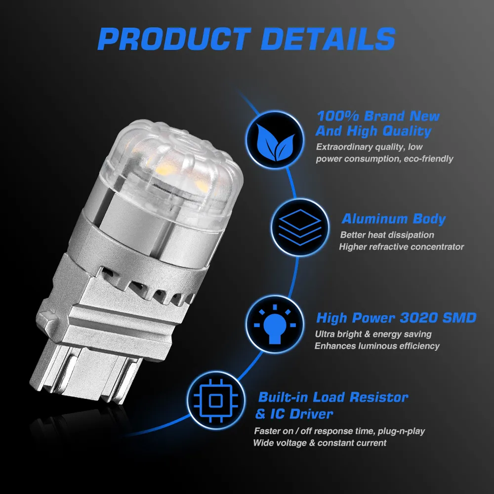 NOVSIGHT Pair 12V 2W Car LED Bulbs 3157 Type Tail Light Bulbs 700LM Bright Turn Signal Bulbs 3020SMD NOVSIGHT Pair 12V 2W Car LED Bulbs 3157 Type Tail Light Bulbs 700LM Bright Turn Signal Bulbs 3020SMD