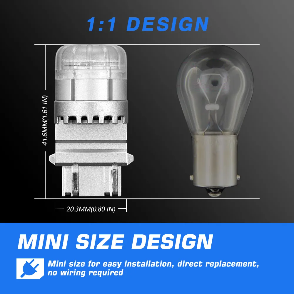NOVSIGHT Pair 12V 2W Car LED Bulbs 3157 Type Tail Light Bulbs 700LM Bright Turn Signal Bulbs 3020SMD NOVSIGHT Pair 12V 2W Car LED Bulbs 3157 Type Tail Light Bulbs 700LM Bright Turn Signal Bulbs 3020SMD