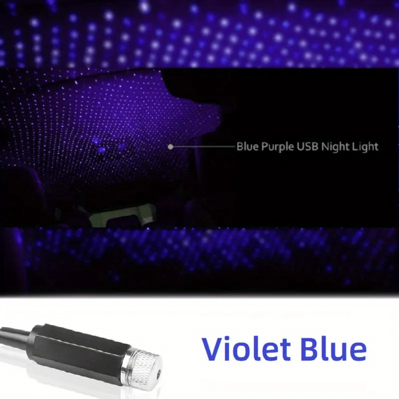 USB Car Roof Atmosphere Lights Star Projector Night Light Portable Adjustable Romantic Interior Car Light Decorations For Car Ceiling Bedroom