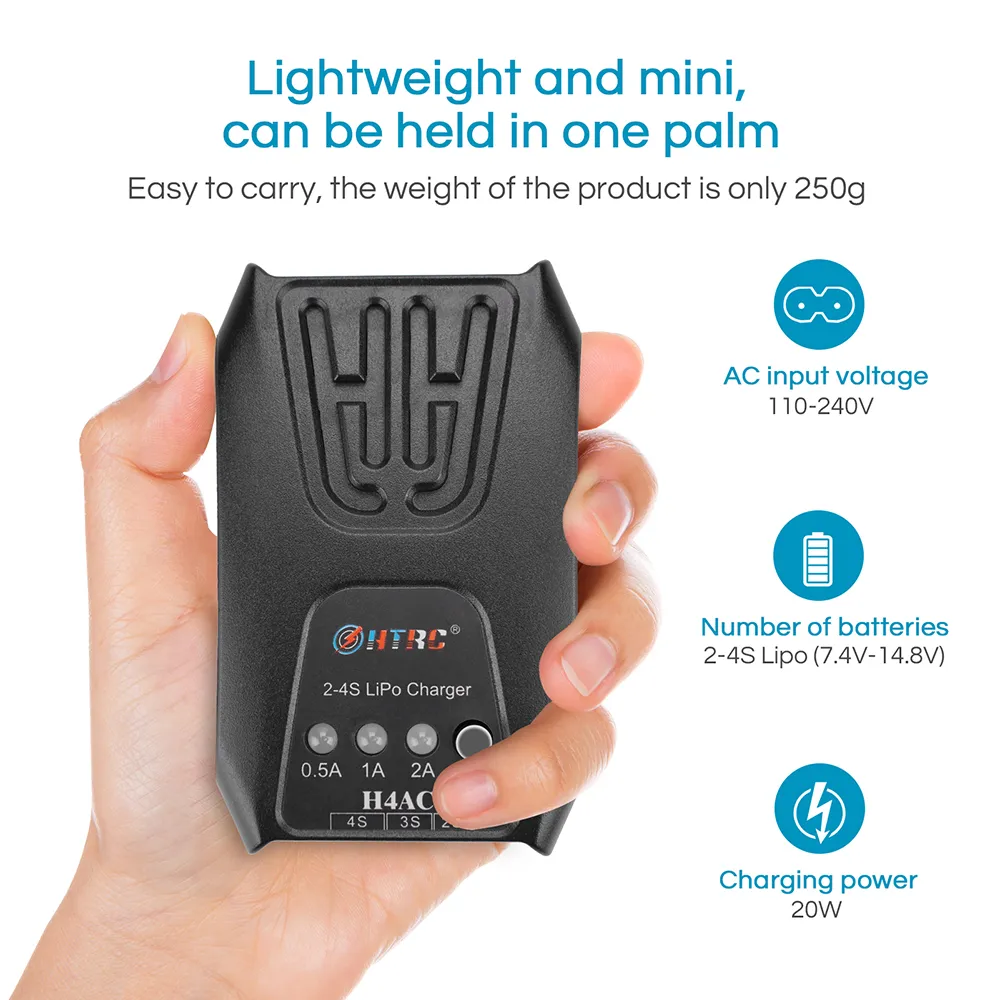 HTRC H4L Mini Cell 20W Balance Charger RC Toy Charge Battery Charger for 2-4S LiPo Battery HTRC H4L Mini Cell 20W Balance Charger RC Toy Charge Battery Charger for 2-4S LiPo Battery