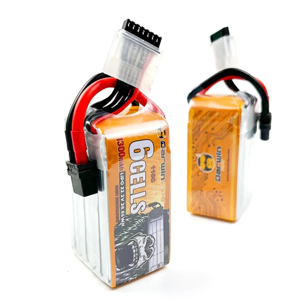 DarwinFPV 22.2V 1300mAh 110C 6S LiPo Battery XT60 Plug for CineApe35 4S DarwinFPV 22.2V 1300mAh 110C 6S LiPo Battery XT60 Plug for CineApe35 4S