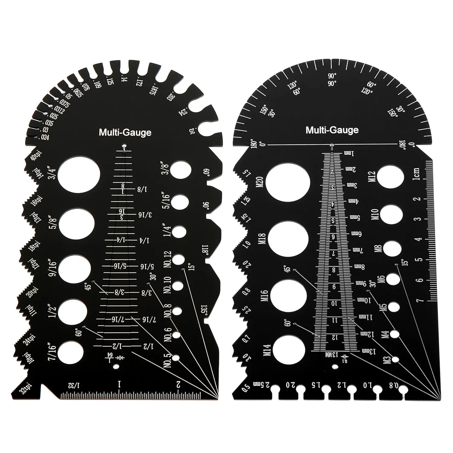 2PCS Aluminum Alloy Metric/Imperial Nut and Bolt Thread Checker Bolt Size and Thread Identifier Gauge 2PCS Aluminum Alloy Metric/Imperial Nut and Bolt Thread Checker Bolt Size and Thread Identifier Gauge