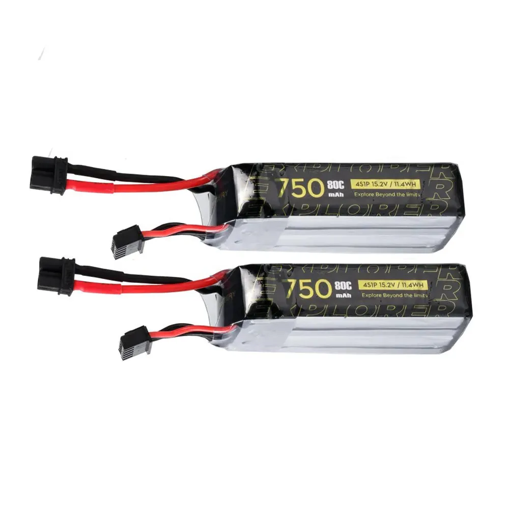 2Pcs Flywoo Explorer 15.2V 750mAh 80C 4S HV 80C Lipo Battery XT30 Plug 2Pcs Flywoo Explorer 15.2V 750mAh 80C 4S HV 80C Lipo Battery XT30 Plug