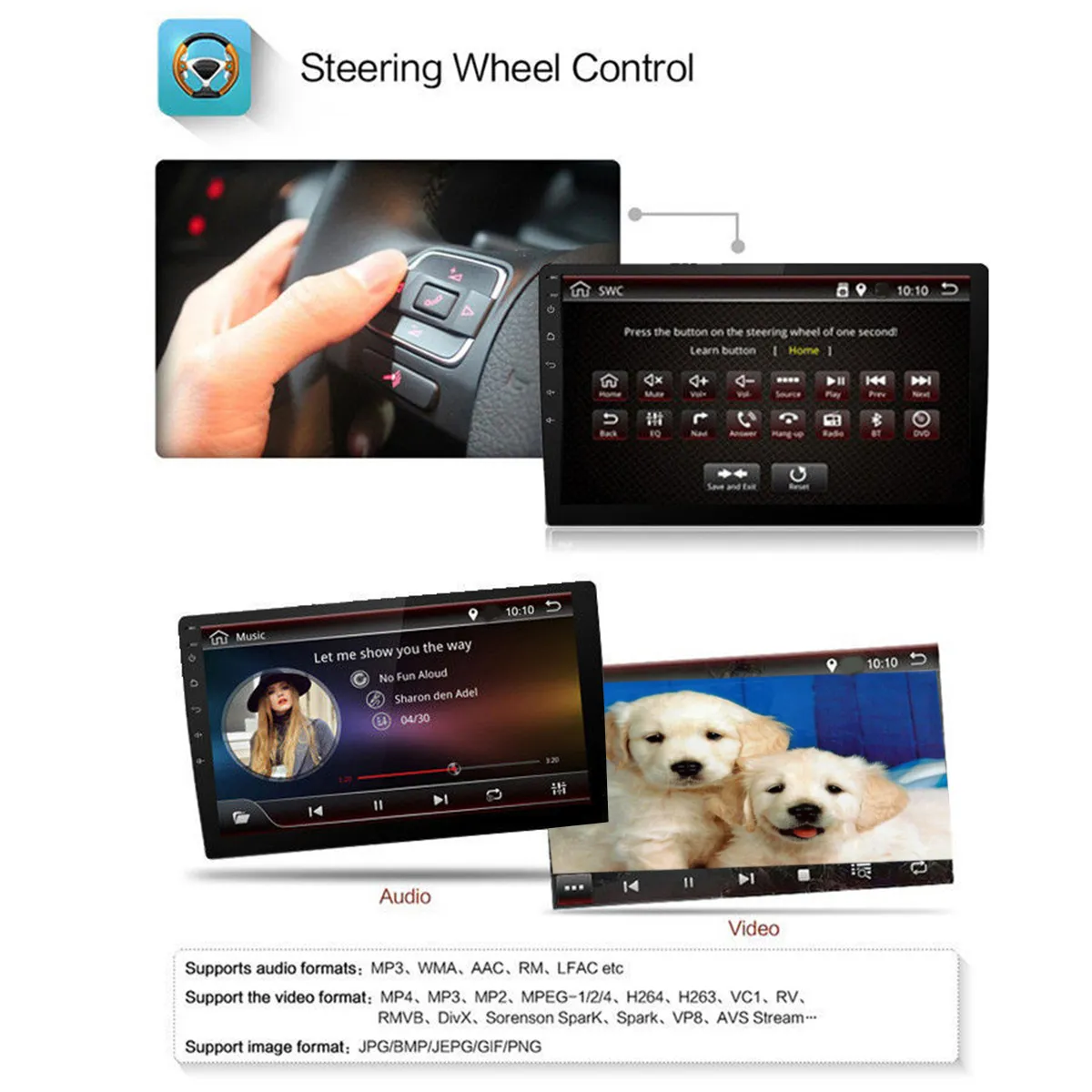 9 2 Din 1+16G Android 8 Car Stereo Radio IPS 2.5D Touch Screen MP5 Player GPS WIFI FM
