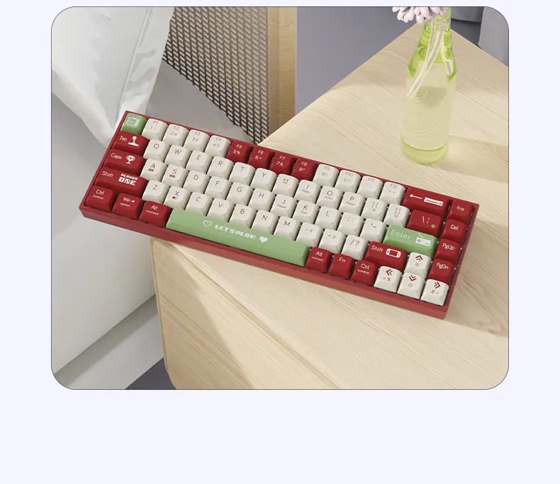 AJAZZ AK680 68 Keys Wired Mechanical Gaming Keyboard Hot Swappable Sleeve Switch RGB USB Wired 65% Layout Gaming Keyboard