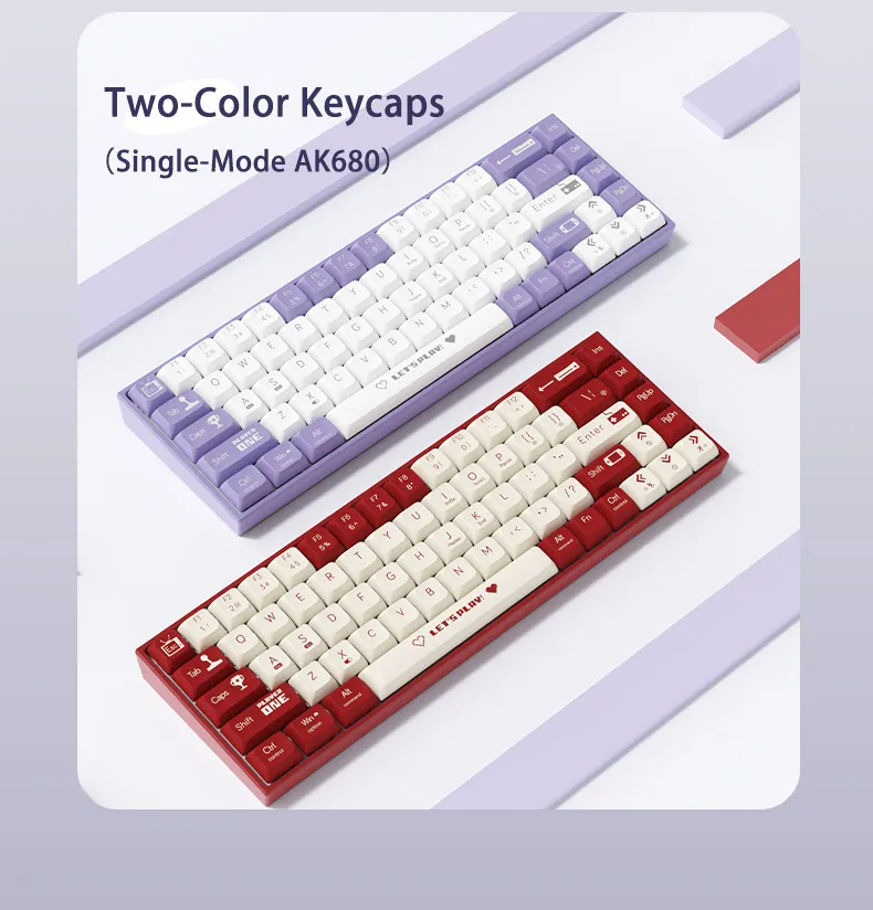 AJAZZ AK680 68 Keys Wired Mechanical Gaming Keyboard Hot Swappable Sleeve Switch RGB USB Wired 65% Layout Gaming Keyboard