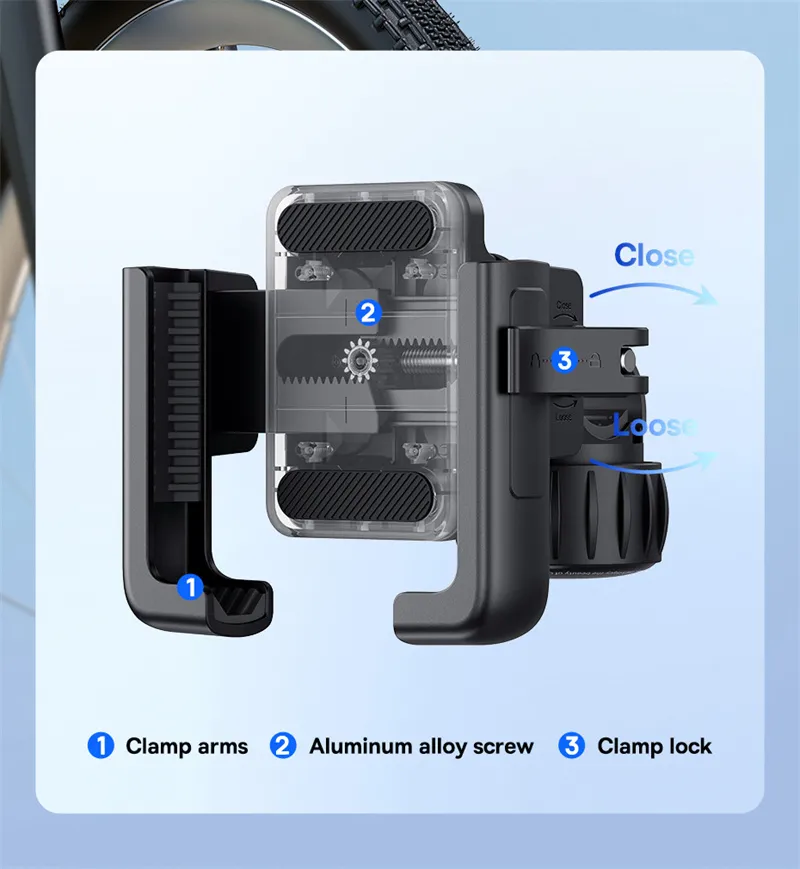 Baseus GoTrip Series Bike Phone Mount 360° Rotatable Anti-shake for 5.7''-7.2'' Mobile Phone Electric Motorcycle Scooter Holder Accessory