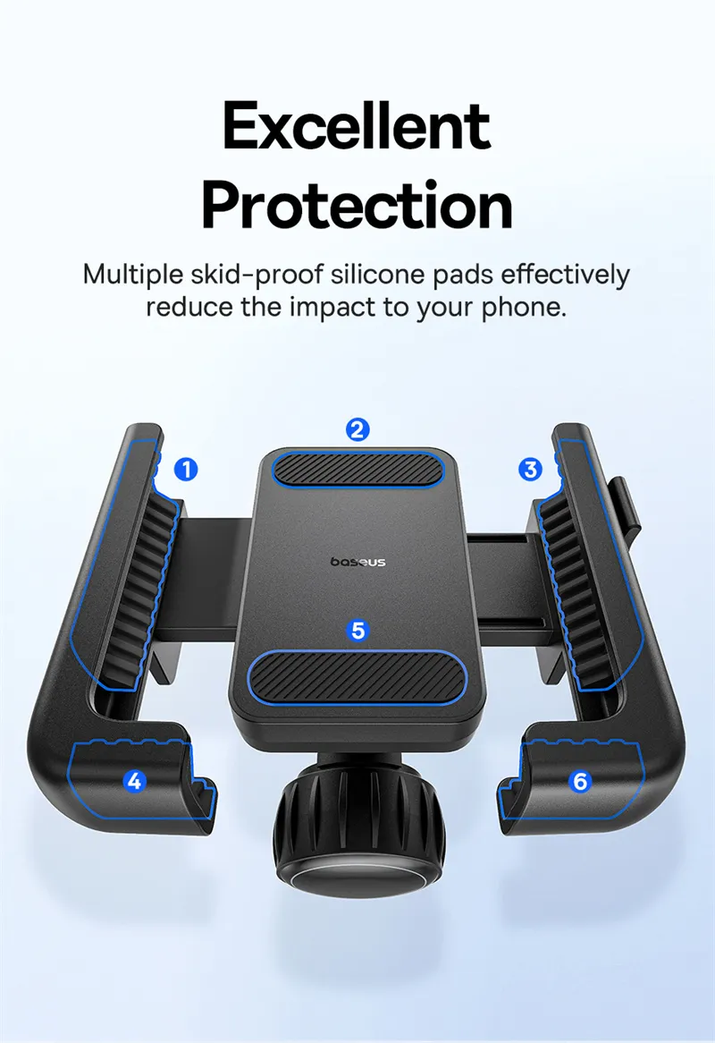 Baseus GoTrip Series Bike Phone Mount 360° Rotatable Anti-shake for 5.7''-7.2'' Mobile Phone Electric Motorcycle Scooter Holder Accessory